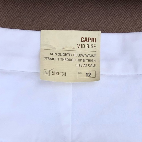 Sonoma Life + Style Cotton Blend Mid Rise Capri Stretch White Pants 12 - Picture 10 of 10